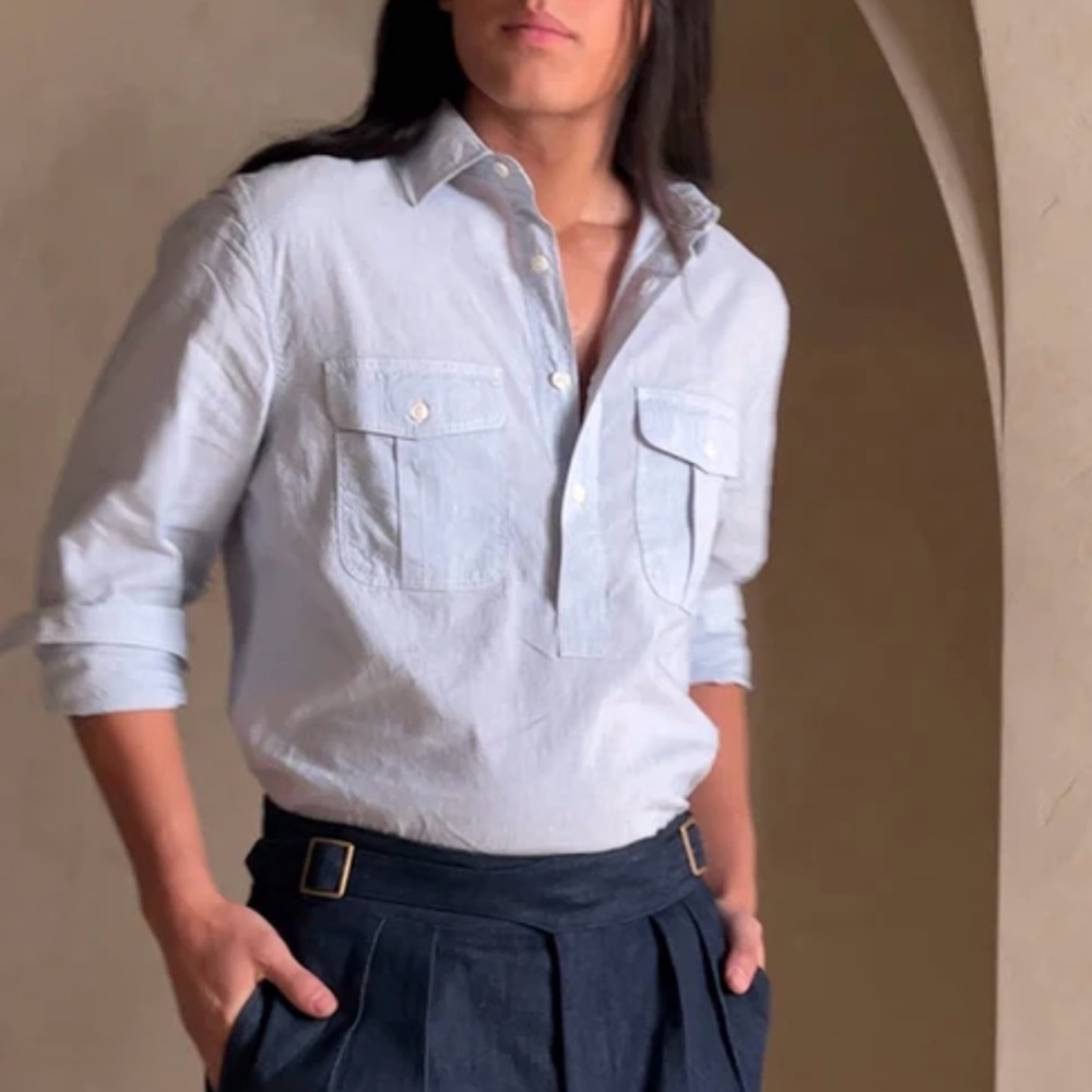 Banana Republic Cotton-Linen Popover Shirt